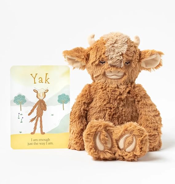 Slumberkins 14-Inch Yak Kin Plush & Affirmation Card Bundle