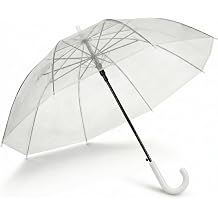 Clear Bubble Umbrella for Wedding & Daily Use, 61.8 Inch Large Dome Transparent Windproof Rainproof Stick Umbrella with J-Handle Elegant Photo Prop and Oversized Coverage