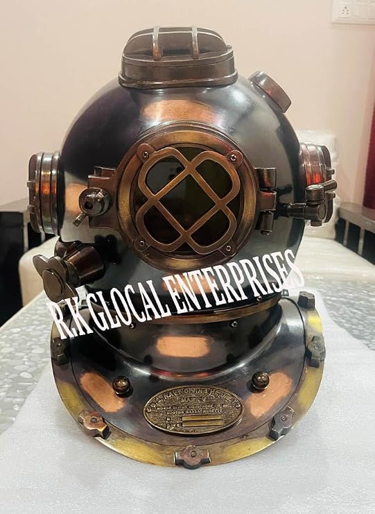 Full Size Antique U.S Navy Brass Divers Diving Helmet Mark V Deep sea Scuba Gift