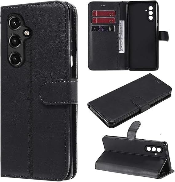 Microcase Samsung S24 Plus Darbeye Dayanıklı Cüzdanlı ve Standlı Kapaklı Deri Kılıf Siyah AL4232