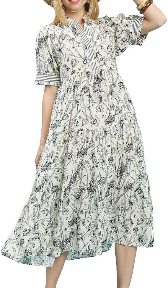 Umgee USA Floral Tiered Maxi Dress