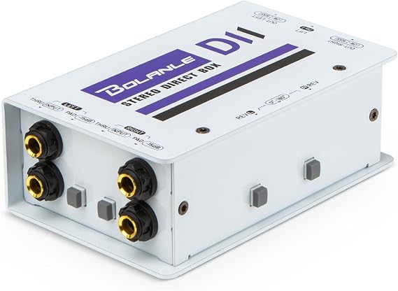 Bolanle D2 Premium Passive Stereo DI Box 2CH -15dB Pad XLR | High-grade transformer delivers rich, warm sound for professional stage and studio setups