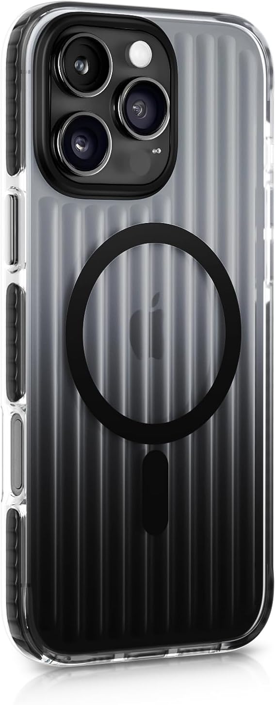 Elite Series for Minesk iPhone 16 Pro Max Compatible with MagSafe Translucent Fingerprint-Free and Scratch-Free Polycarbonate Edges Soft Silicone Case (Black, 16 Pro Max)