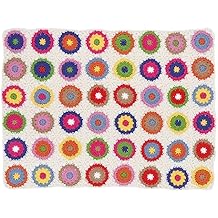Handmade Crochet Sofa Throw Blanket Colorful Flower Sweater Mat Decor