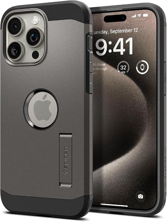 Spigen Tough Armor MagFit for iPhone 15 Pro Case, Gunmetal