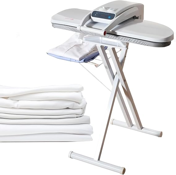 1800W Steam Press, Automatic Ironing Machine, Professional Steamer with Non-Stick Surface, Digital Controls, 5 Fabric Settings, Ideal for Hotels and Beauty Salons