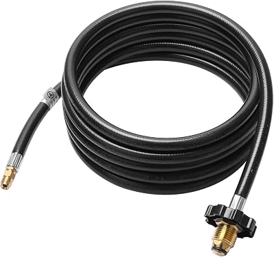 12ft RV Propane Hose for Gas Grill, Camping RVs, Propane Fire Pit, Turkey Fryers, Heaterm, POL x 14 Inverted Male Flare, Replacement 59035 Propane Supply Hose