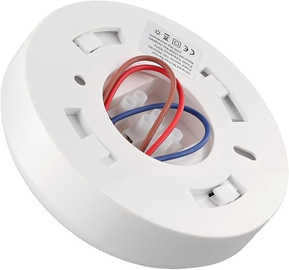 360 Degree Ceiling Mounted PIR Motion Sensor Light Switch, Adjustable Timer 4-6 Mins & Ambient Light Detection, Auto On/Off Occupancy Detector for Home Office Corridor, White 112x50mm