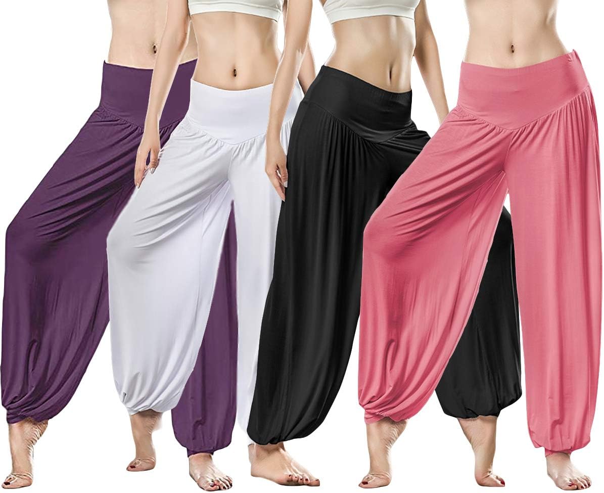 KSUA Womens Harem Pants Kung fu Pant Tai Chi Pant Soft Modal Yoga Pants Long Baggy Sports Loose Yoga Bloomers Pilates Dance