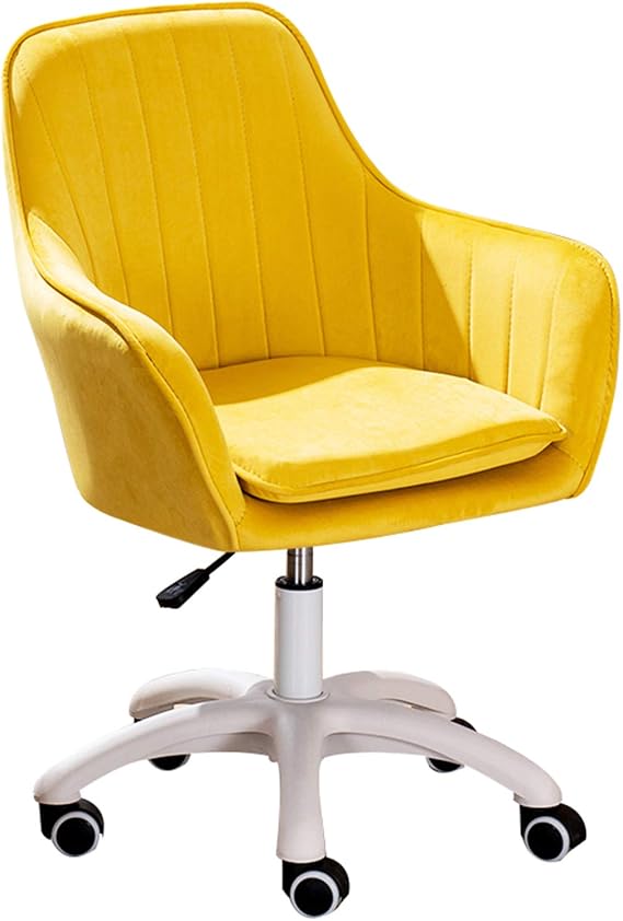 Rolling Chair Computer Desk Chair, Task Chair with Mute Casters for Girls, 360° Swivel Height Adjustable Reception Chair