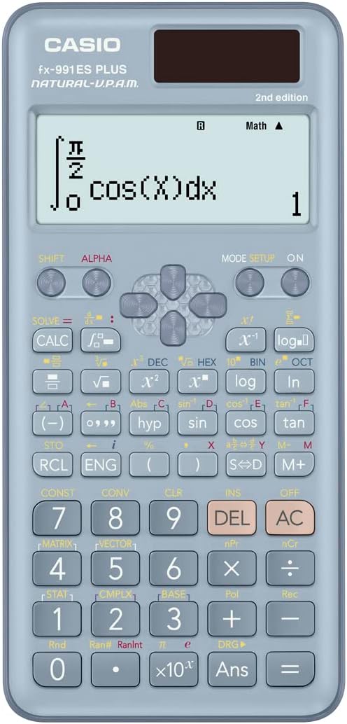 Casio FX-991ES Plus Blue 2nd Gen Non-Programmable Scientific Calculator