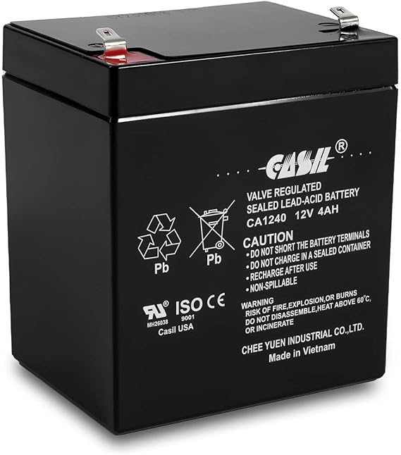 Casil CA1240 12V 4Ah Alarm Battery Replacement for ADT 804302, Ademco 467, DSC Panels, SLA1056, Vista 20P, Power Patrol, Inovel Power Sealed Lead Acid (SLA) Rechargeable