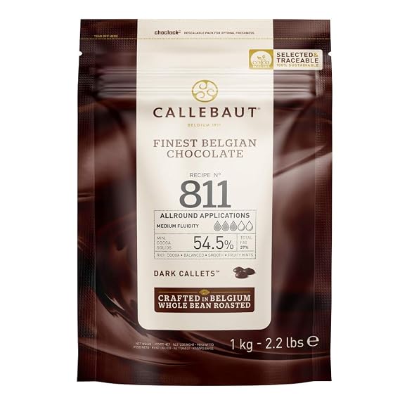Callebaut No. 811 Finest Belgian Dark Chocolate Callets 1kg Bag