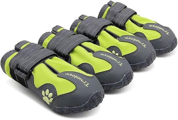 TRUE LOVE Waterproof, Breathable, Neon Yellow Dog Shoes 7