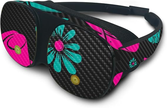MightySkins Carbon Fiber Skin Compatible with HTC Vive Flow - Neon Cowgirl | Protective, Durable Textured Carbon Fiber Finish | Easy to Apply