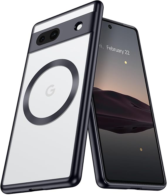 BENTOBEN Magnetic for Google Pixel 7a Case Compatible with MagSafe, Plated Slim Thin Shockproof Soft TPU Electroplated Bumper Wireless Charging Protective Phone Cover for Google Pixel 7a 6.1", Black