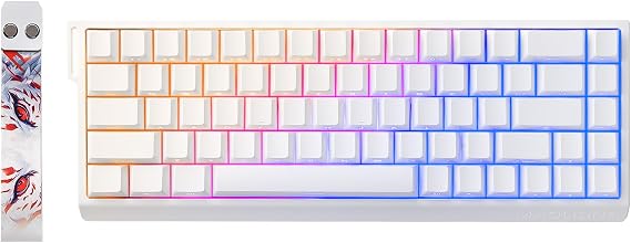 YUNZII MAD68 HE Rapid Trigger Keyboard 60% Wired Gaming Keyboard with Magnetic Switches 0.02 mm Precision 8000 Hz Adjustable Actuation Hot Swap RGB Snap Tap PBT for PC and Mac (White)