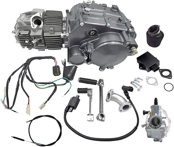 Lifan 150cc 4 Stroke Oil Cooled Racing Engine Motor and Air Filter & 26mm Carburetor with Wire Harness Kit for XR50 CRF50 XR CRF 50 70 Dirt Pit Bike Motorcycle