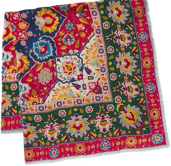 Metropolitan Museum of Art, Kashan Carpet 55" Square Scarf, Wool Blend