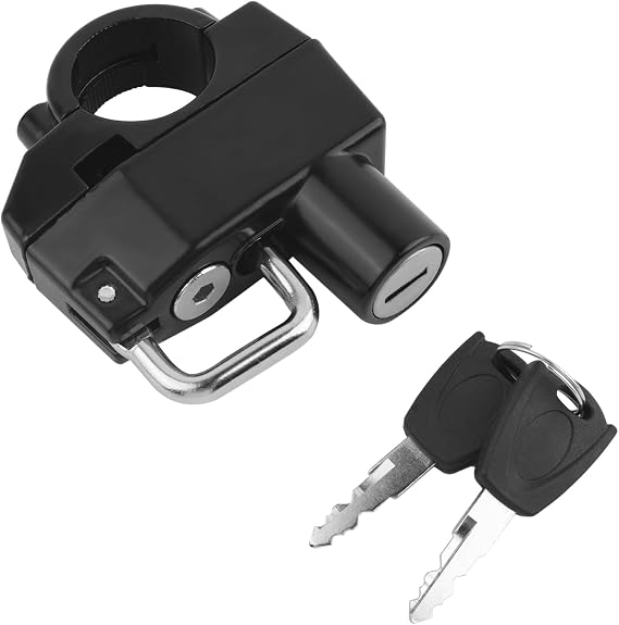 Motorcycle Helmet Lock,Helmet Lock Motorcycle with 2PCS Keys,1PC Non-Slip Sticker,1PC Hexagonal Wrench,Universal Motorcycles Locks Anti Theft for Helmets with Anti-Pry Design