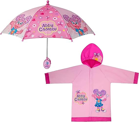 Sesame Street Boys Kids Umbrella and Slicker, Elmo Toddler Boy Rain Wear Set, For Ages 2-5