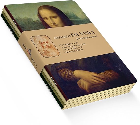 Retronote Da Vinci 4'lü Defter Seti, Renaissance Series, Çizgisiz, 48 Sayfa, 10.5x14cm