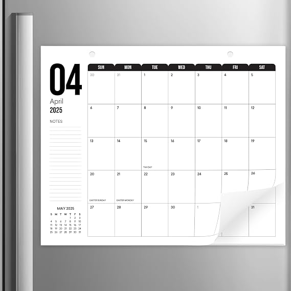 Horizontal Magnetic Calendar Jan 2025 to Jun 2026, 18-Month Fridge Calendar | 13.5" x 11" 18 Months Magnetic Fridge Calendar Magnet, Large Writing Blocks with Holidays, Perfect for Modern Office & Home