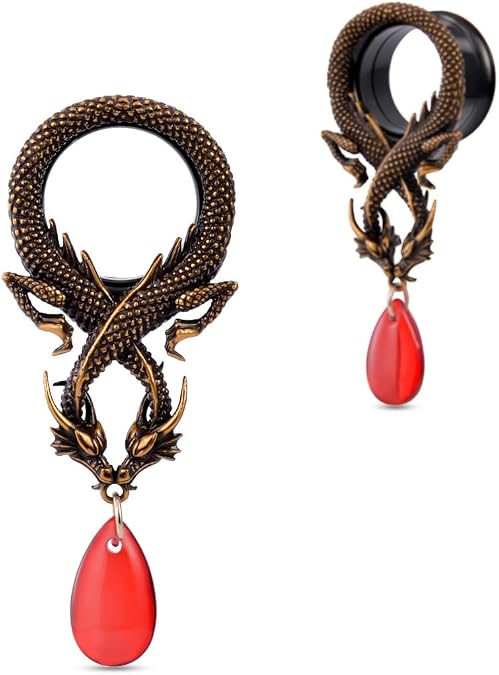 COOEAR Double Flared Flesh Tunnel with Screw Closure