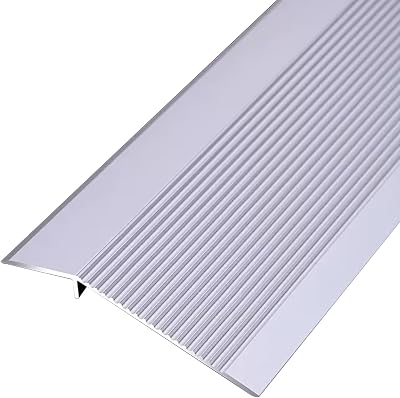 TREGOO Aluminum Alloy Floor Transition Strip Non Slip, Edge TrimRamp Reducer for Uneven Flooring, Carpet to Tile Divider Edge Trim Bar Color : Silver, 78634