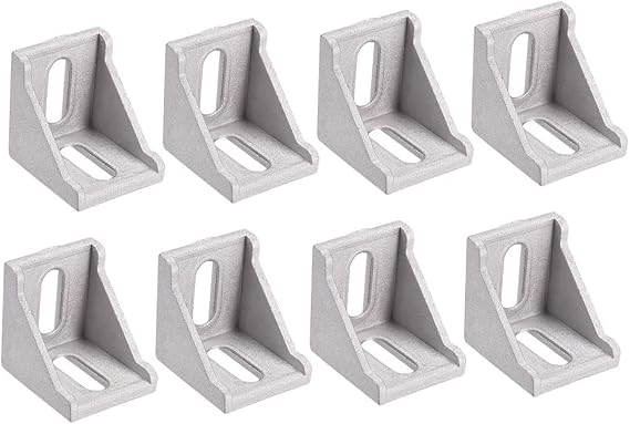 TA-VIGOR 8 Pcs Angle Corner Bracket Gusset 40mm x 40mm for 4040 Series Aluminium Extrusion Inside Corner Support, Silver