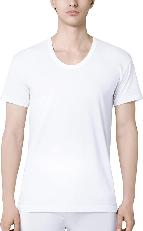 BYC Men's Cotton U-Neck T-Shirts 5 Pack (White)