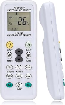 Universal Air Conditioner Remote Control, K-1028E Universal AC Remote 1000 in 1 for Mitsubishi Toshiba Hitachi Daikin Daewoo LG Sharp Samsung Midea Sanyo AUX Gree Haier Huawei Air Condition