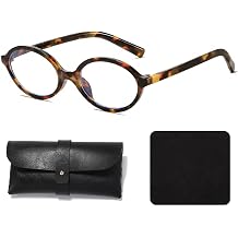 Blue Light Blocking Glasses, Vintage Oval Computer Glasses Small Frame, Anti Eye Strain Lightweight Eyewear for Reading Screen Work Women Men