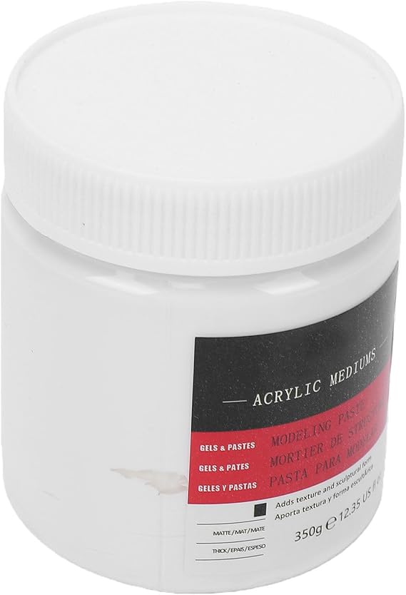 Acrylic Modeling Paste, Modeling Materials Sculpting Texture Paste Crack Proof Acrylic Medium with Squeeze Tool for Art Crafting Canvas Wood, 350g Quick