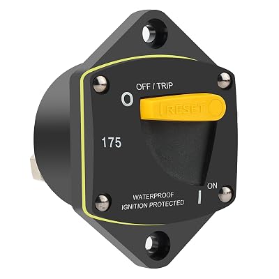 GLOSO Circuit Breaker Switches Manual Reset Waterproof Audio Radio Solar System Boat Truck Marine Automotive Stud 516 Panel Mount 175A
