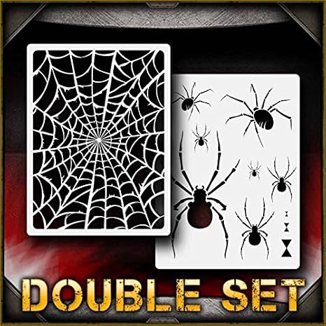 Spider Web Set 1 AirSick Airbrush Stencil Template