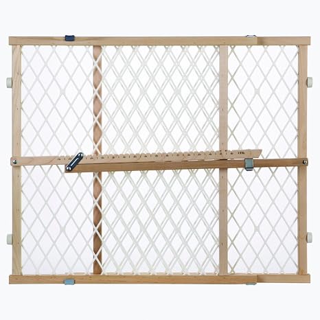 Toddleroo by North States - Diamond Mesh Wooden Baby Gate: Pressure Mounted Baby Gate for Doorways - Adjustable 26.5 to 42 Inches Wide - 23 Inches Tall