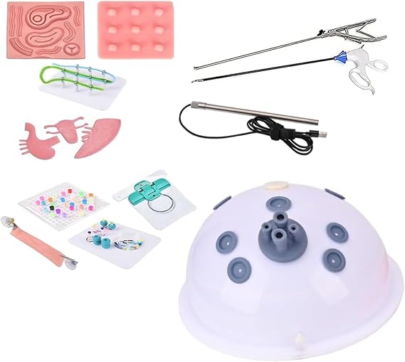Laparoscopy Simulator Trainer Box, Portable Laparoscopic Training Trainer, 0/30° Endoscope Camera, for Medical Doctor and Students 0°A