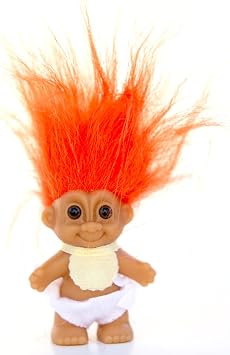 My Lucky Mini 2.5 Baby Troll Doll - Orange Hair by Russ Berrie