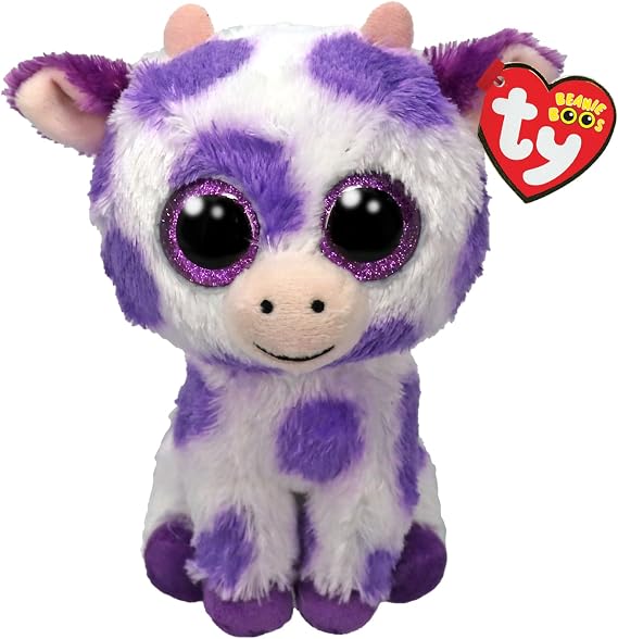 Ty Beanie Boo Ethel - Spotted Purple Cow - 6"", 37345