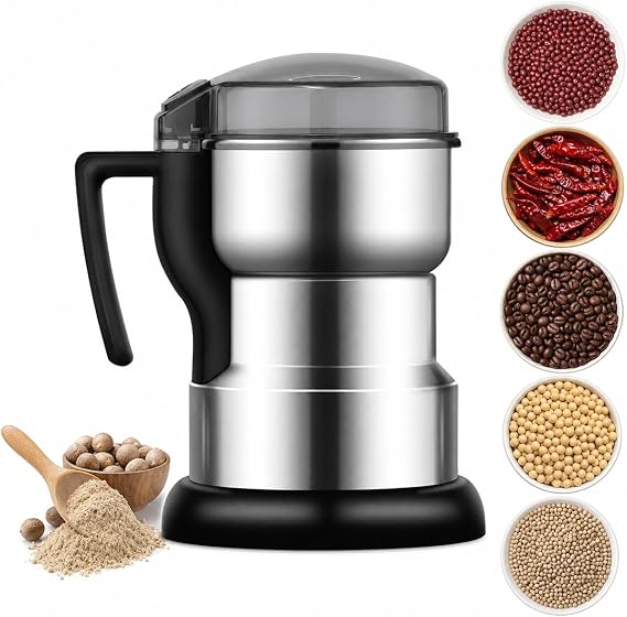 Electric Grinder 400W,Stainless Steel Mill for Coffee Beans | Stainless Steel Blades for Fast, Even Grinding Multifunctional Design for Coffee Beans Grains Herbs