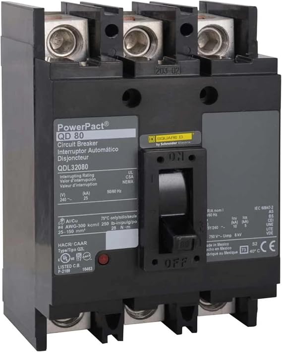 SCHNEIDER ELECTRIC QDL32070 Molded Case Circuit Breaker 240V 70-Amp Molded Case Circuit Breaker 600V 125A
