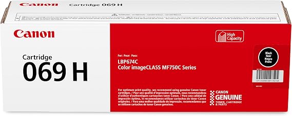 Canon Genuine 069 Black Toner Cartridge High Capacity Compatible with MF753Cdw, MF751Cdw, LBP674Cdw