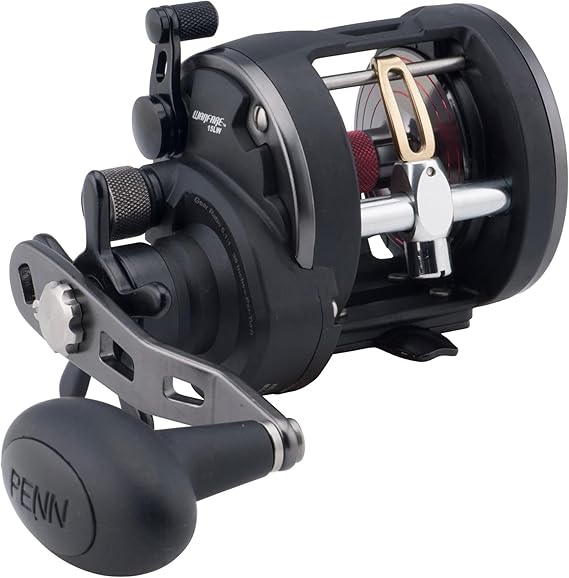 PENN Warfare Level Wind Multiplier Fishing Reel for Saltwater Boat or Kayak Fishing, Black