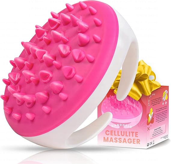 Scala Silicone Cellulite Massager, Bath Shower Scrubber Accessories, Bathroom Toys, Cellulite Remover, Body Massager Tool, Exfoliator, Fat Roller Use with Creams and Oils, Pink