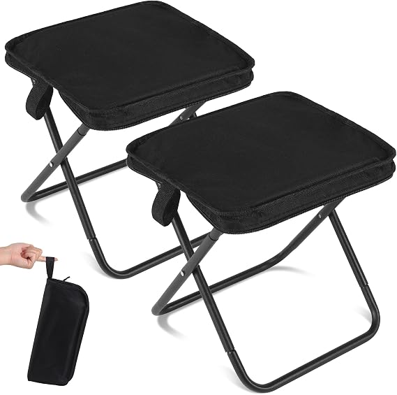 Meng Jiaran 2PCS Folding Camping Stool, Lightweight Collapsible Stools
