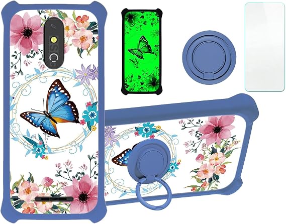 jioeuinly Nuu A11l Case Compatible with Nuu Mobile A11l Phone Case Cover [with Tempered Glass Screen Protector][Hard PC + Soft Silicone][Luminous Effect] YGL-LHD