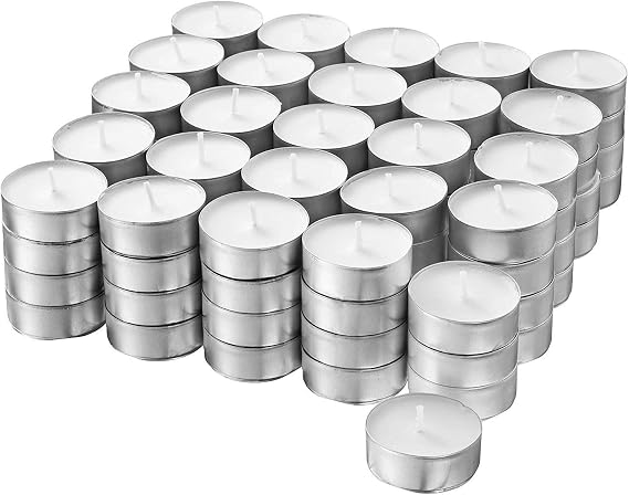 GLIMMA 100 x IKEA Tealight 100-BLANCO (Paket-Beyaz)