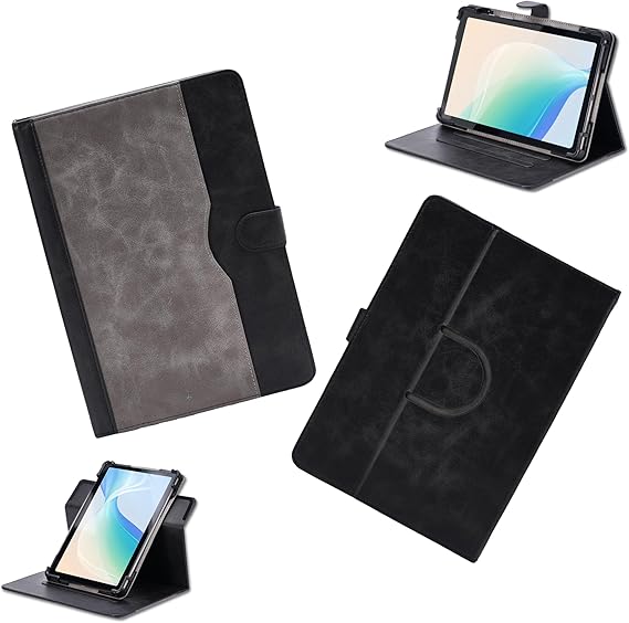 Case for Rakuten Kobo Aura One 7.8-Inch eReader Case 360 Degree Rotation Multi-Viewing Angels PU Leather Stand Folio Cover Black