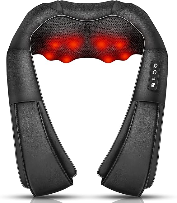iKristin Shiatsu Shoulder Neck Massager with Heat, Black